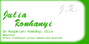 julia romhanyi business card