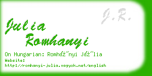 julia romhanyi business card